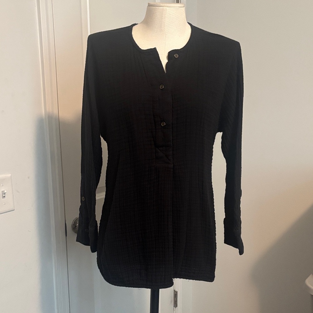 Lou & Grey Black Button-Down Shirt